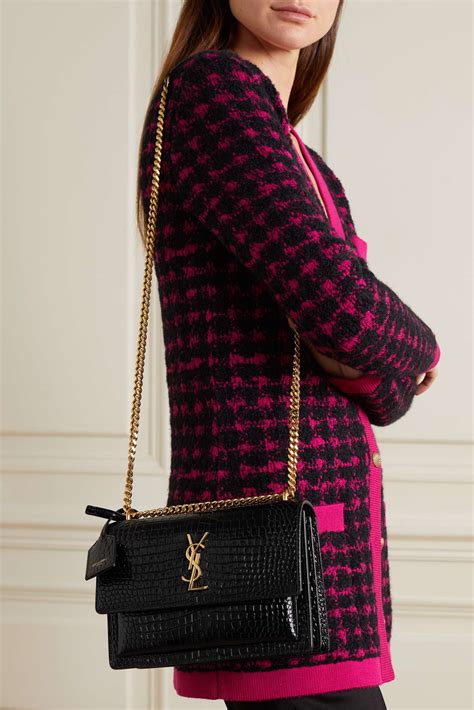 ysl small croc sunset bag sale|Designer Saint Laurent Sunset Bags for Women .